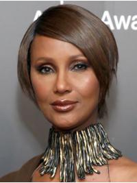 Synthetic Lace Front Bobs Short 8" Brown Top Iman Wigs