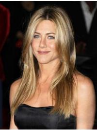 Straight Wigs Human Hair 18" Blonde 100% Hand-Tied Cheapest Jennifer Aniston Wigs