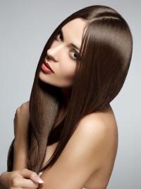 Brown Without Bangs Straight Ideal Top Quality Front Lace Wigs