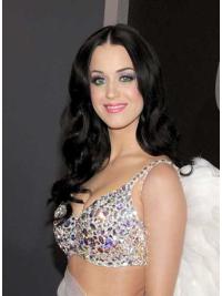 Black Long Celebrity Human Wigs Style Katy Perry