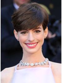 Brown Straight Cropped Suitable Anne Hathaway Wigs