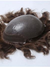 PU Base With French Lace In Front Hairline Man Toupees