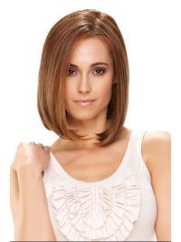 Natural Monofilament Without Bangs Straight 12 Inches Women'S Synthetic Wigs
