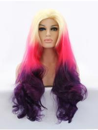 30 Inches Wavy Colorful Lace Front Wig Without Bangs