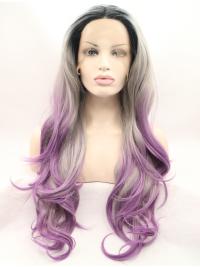 Fashionable Curly Colorful Synthetic Lace Front Wigs
