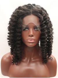 Without Bangs Shoulder Length Lace Front Wigs For Black Hair