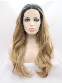 Without Bangs Synthetic Durable Celebrity Lace Front Wigs