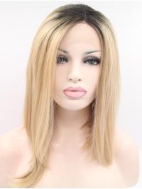 Straight 12 Inches Beautiful Natural Looking Synthetic Lace Wigs