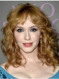 Full Lace Synthetic Brown Shoulder Length 15" Wavy Christina Hendricks Wigs