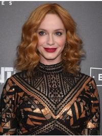 Full Lace Synthetic Brown Shoulder Length 13" Wavy Christina Hendricks Wigs