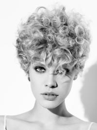 Grey Synthetic Fashion Source Curly Wigs