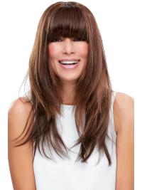 Remy Human Hair Straight 7.5"(As Picture) Auburn Fringe Topper From