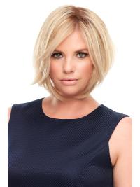 Remy Human Hair Straight 8"(As Picture) Blonde Part Topper From