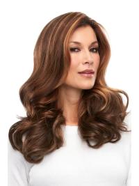 Remy Human Hair Curly 18"(As Picture) Auburn Part French Topper From